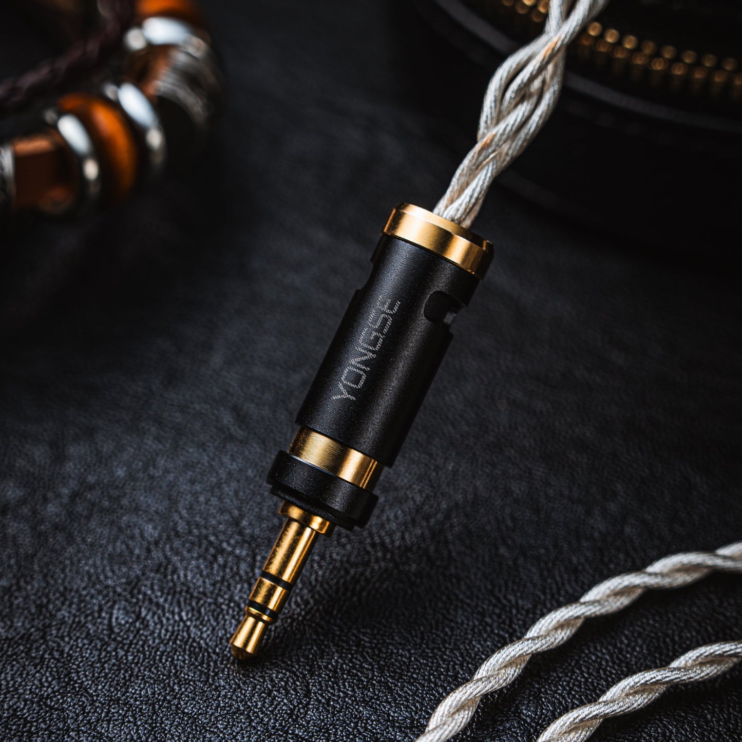 YSI Black & Gold Modular IEM Cable With Interchangeable Plugs