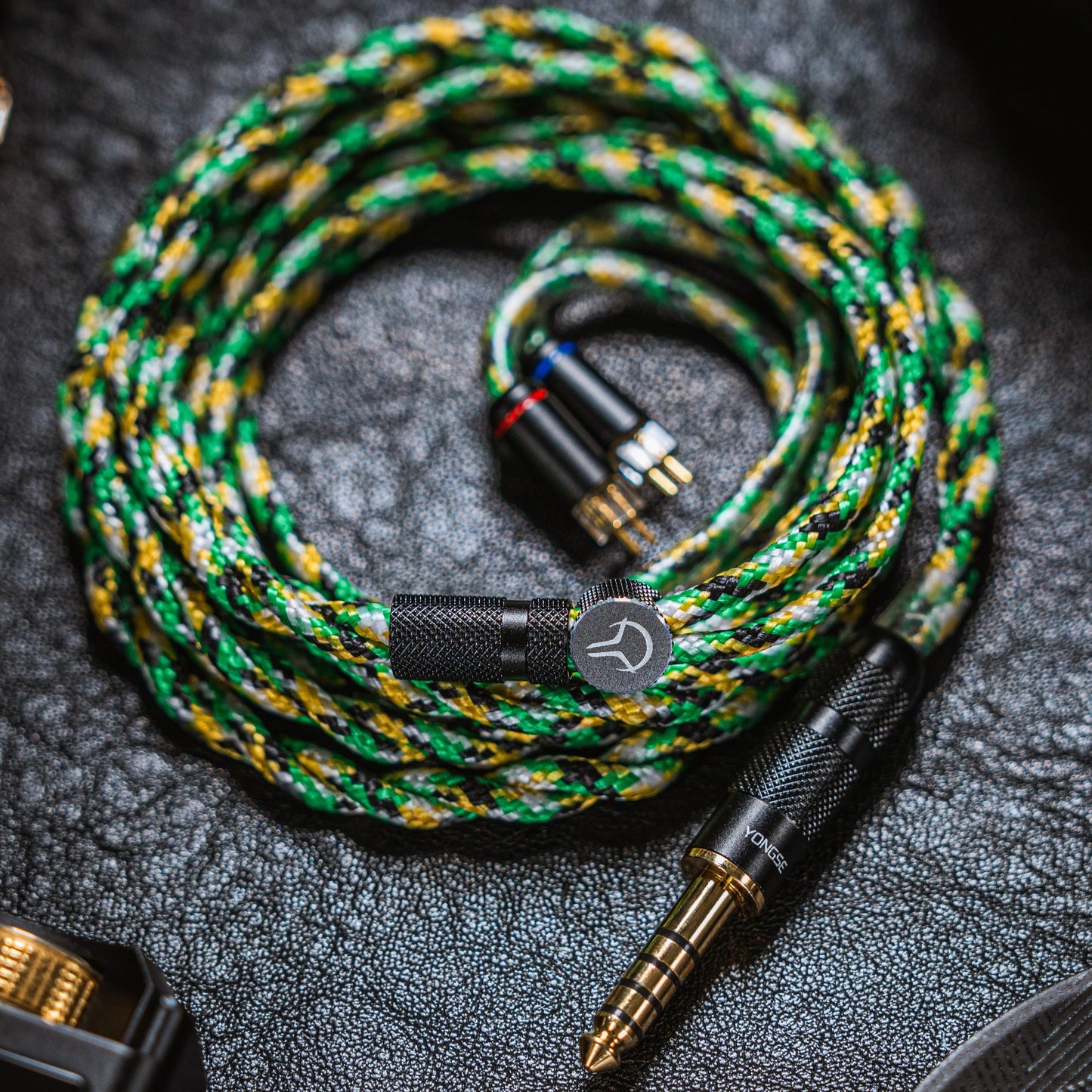 YSI Green Snake Cloth IEM Cable | 0.78mm 2-Pin to 4.4mm Balanced