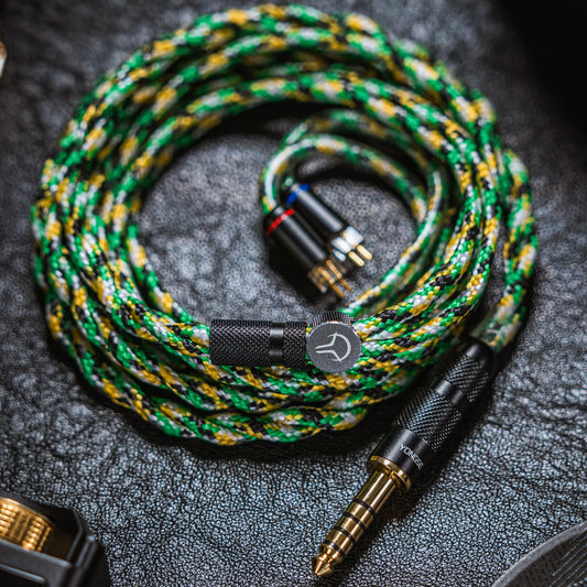 YSI Green Snake Cloth IEM Cable | 0.78mm 2-Pin to 4.4mm Balanced