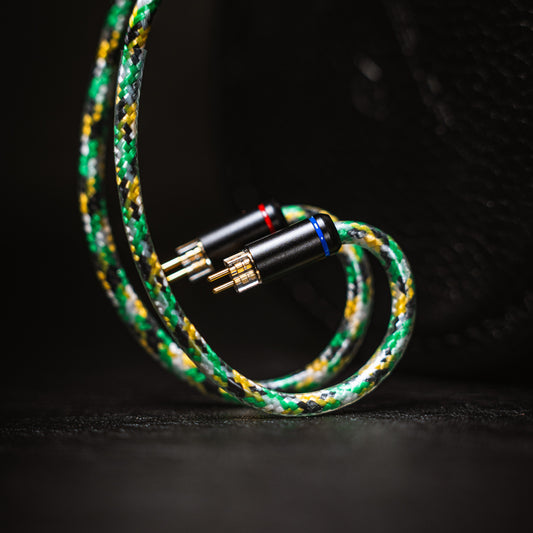 YSI Green Snake Cloth IEM Cable | 0.78mm 2-Pin to 4.4mm Balanced