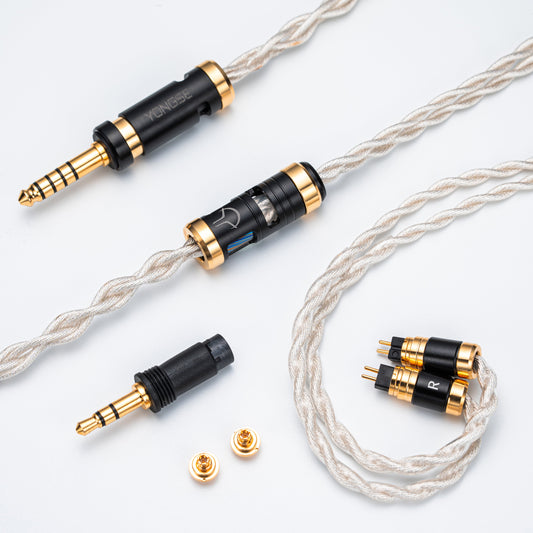 YSI Black & Gold Modular IEM Cable With Interchangeable Plugs