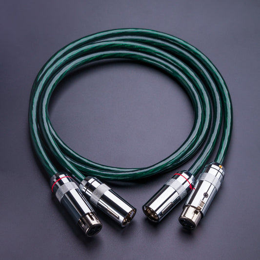 YSI Green XLR Hi-Fi Audio Cable | 20AWG Silver-Plated Copper | Studio Grade