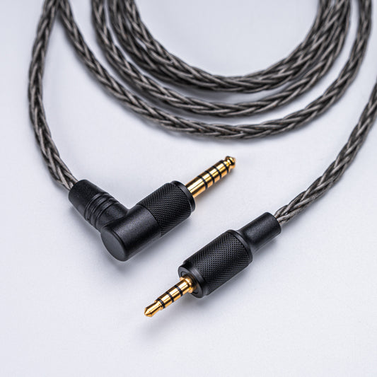 YSI Graphite Braided Aux Cable | 3.5mm Right Angle to Straight Plug