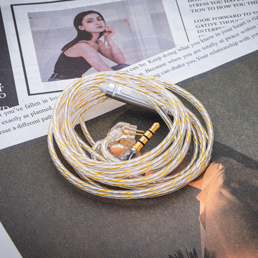 YSI Transparent 0.78mm IEM Cable with Microphone | Clear Braided Audio Cable