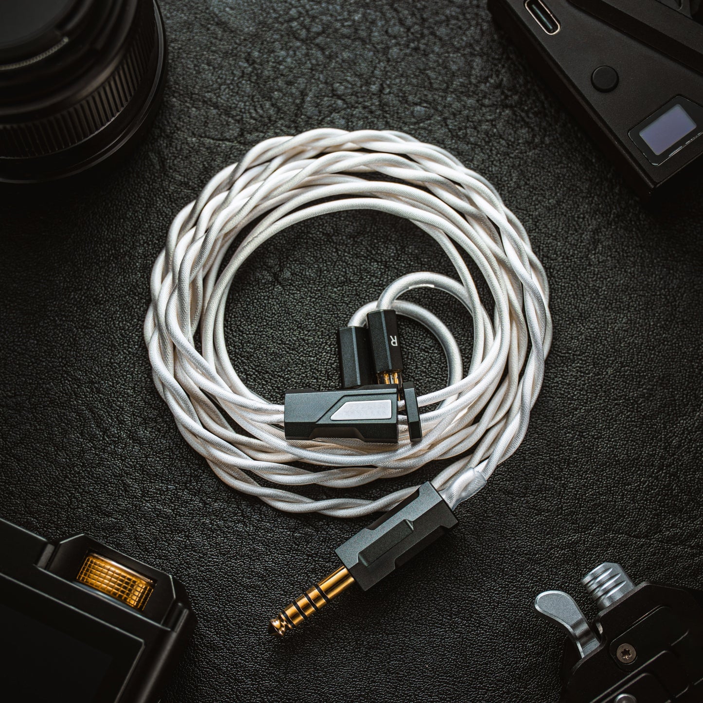 YSI Silver Chamfer IEM Cable | White Braided | 0.78mm 2-Pin