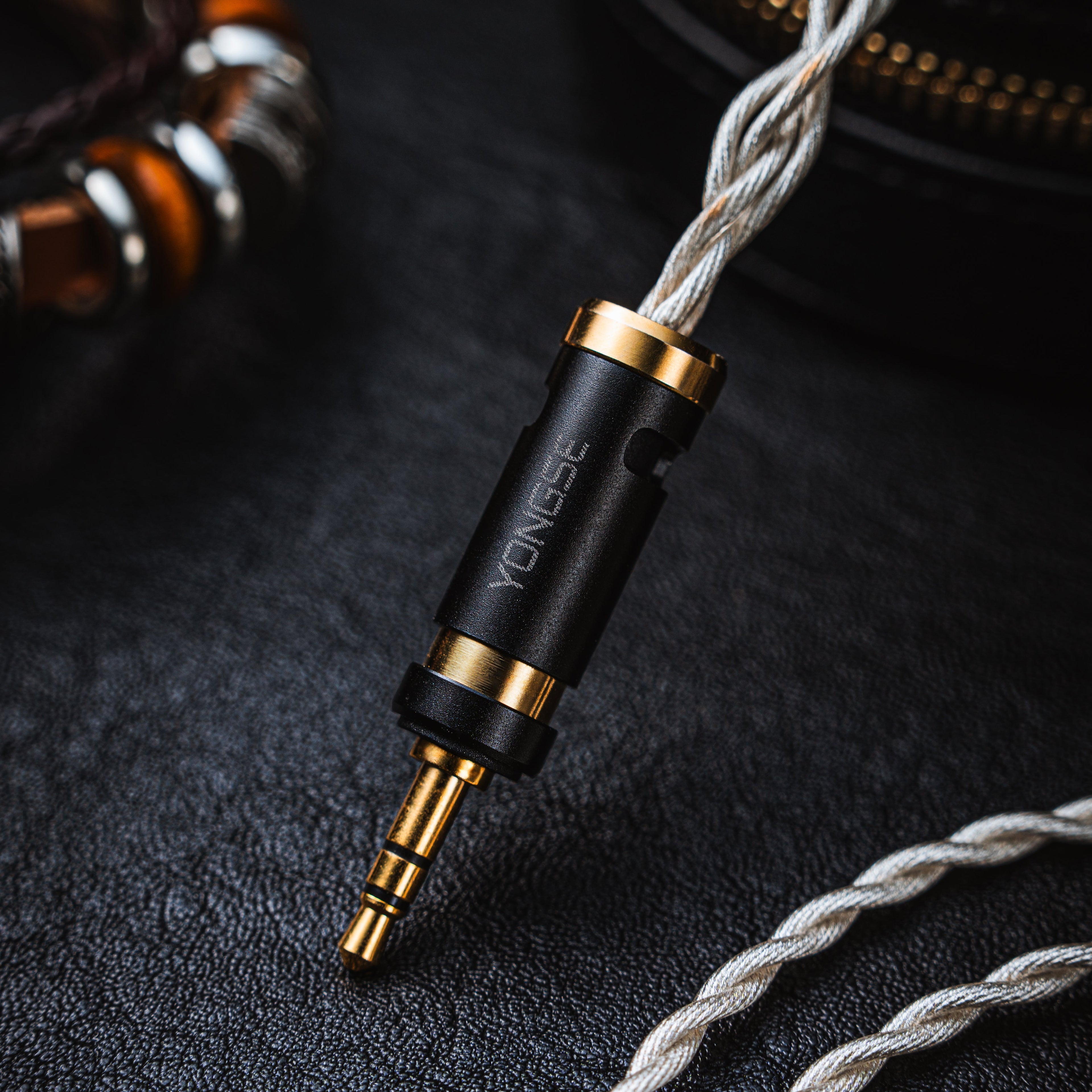 YSI Black & Gold Modular IEM Cable With Interchangeable Plugs