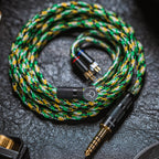 YSI Green Snake Cloth IEM Cable | 0.78mm 2-Pin to 4.4mm Balanced