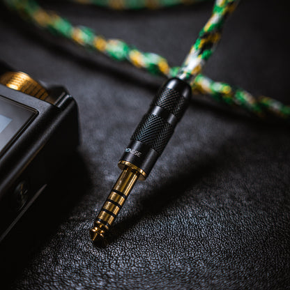 YSI Green Snake Cloth IEM Cable | 0.78mm 2-Pin to 4.4mm Balanced