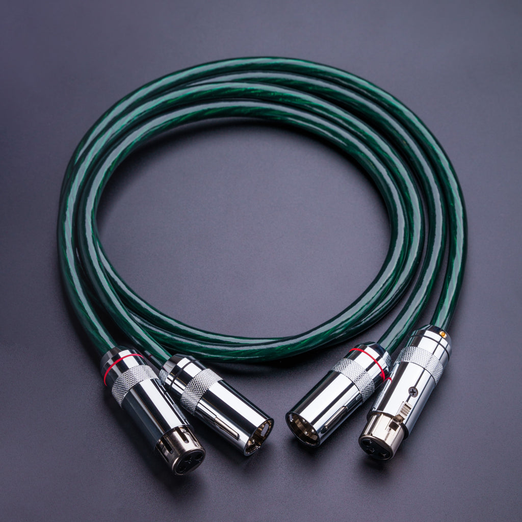 YSI Green XLR Hi-Fi Audio Cable | 20AWG Silver-Plated Copper | Studio Grade