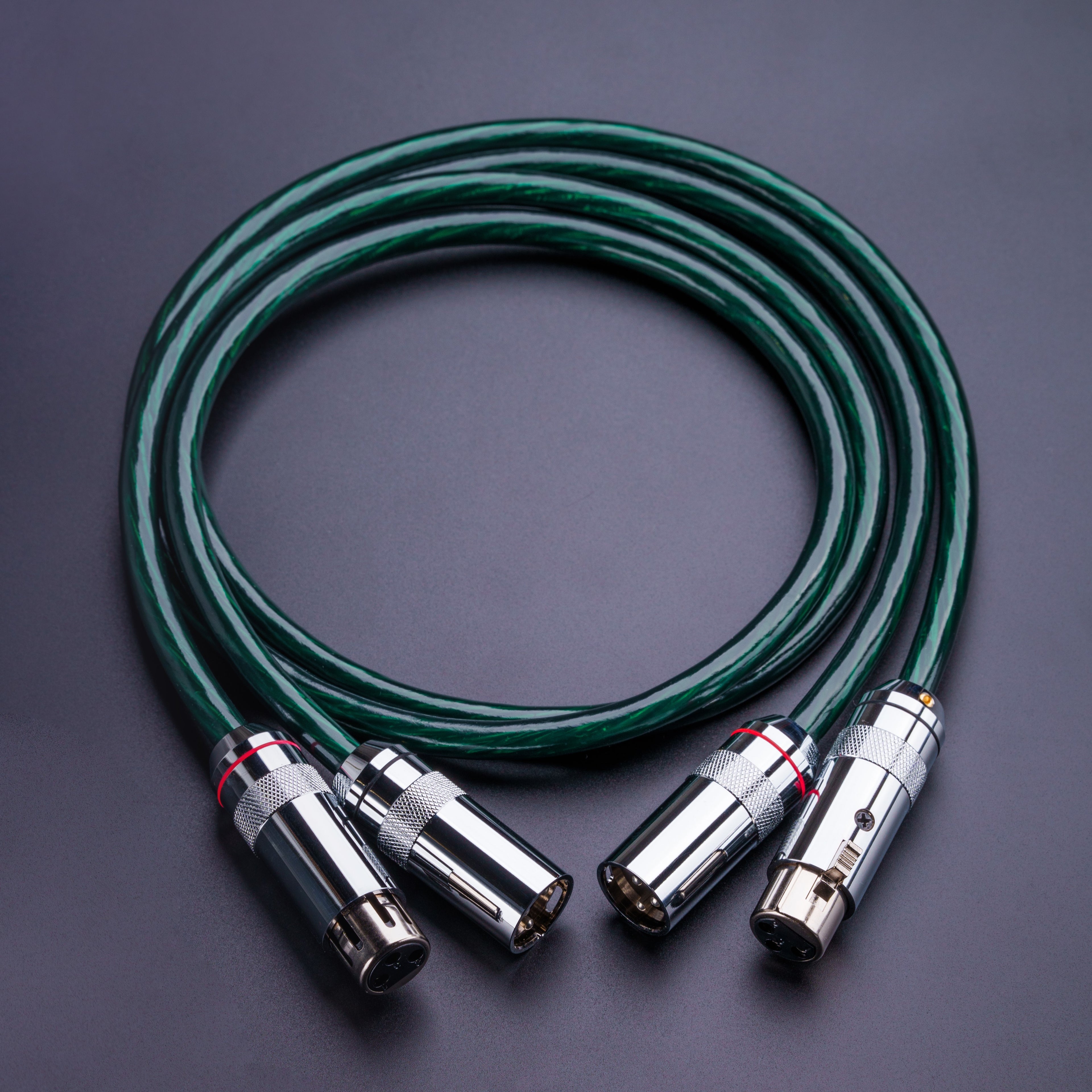 YSI Green XLR Hi-Fi Audio Cable | 20AWG Silver-Plated Copper | Studio Grade