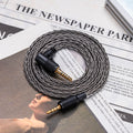 YSI Graphite Braided Aux Cable | 3.5mm Right Angle to Straight Plug