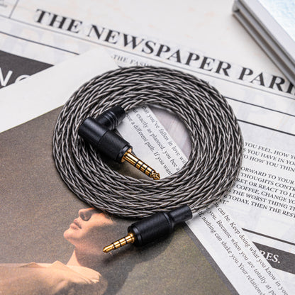YSI Graphite Braided Aux Cable | 3.5mm Right Angle to Straight Plug