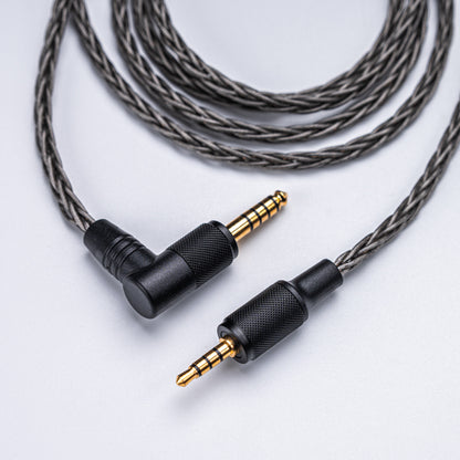 YSI Graphite Braided Aux Cable | 3.5mm Right Angle to Straight Plug