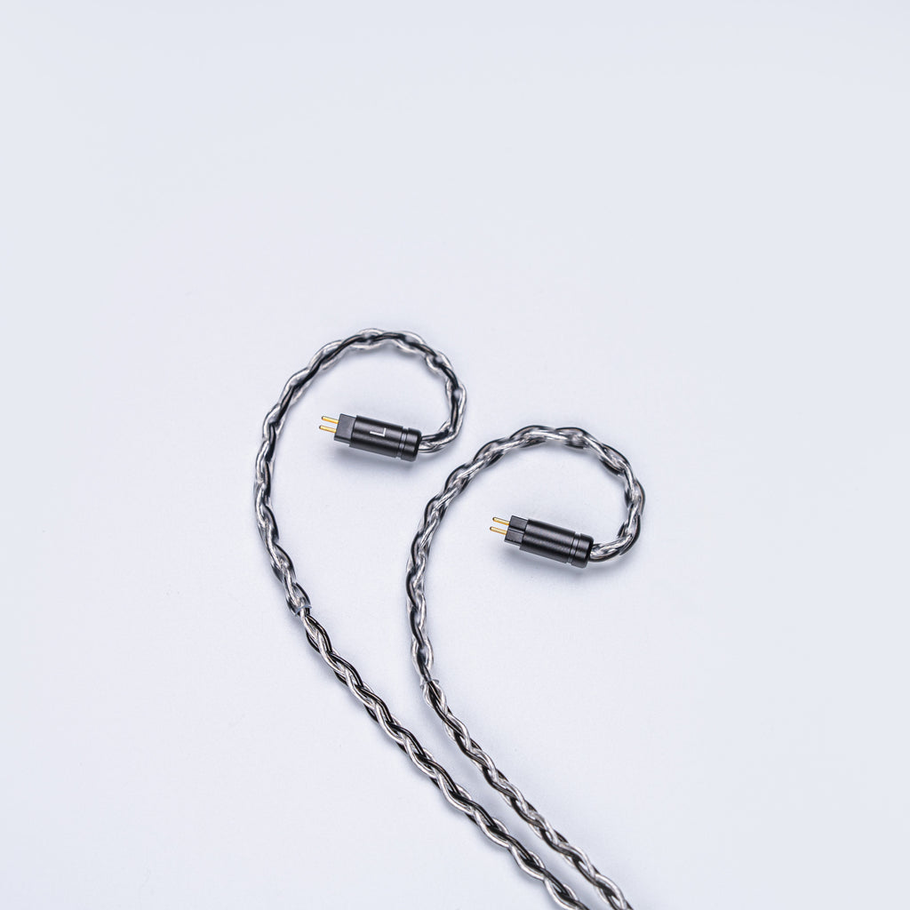 YSI Black & White Braided IEM Cable | 0.78mm 2-Pin to USB-C DAC | Mic / No Mic Options