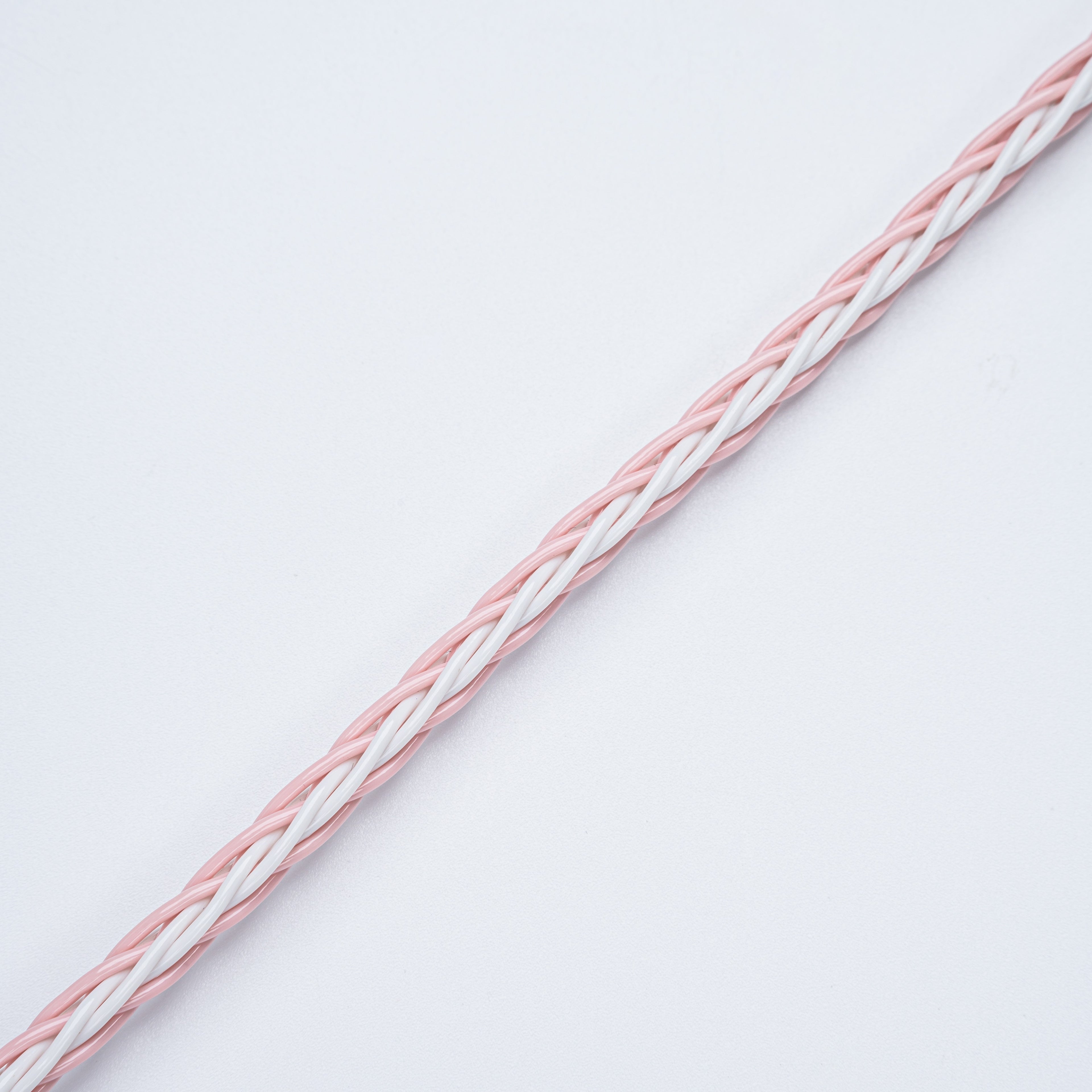 YSI Sakura Pink & White Braided IEM Cable | 0.78mm 2-Pin to 4.4mm Balanced