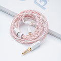 YSI Sakura Pink & White Braided IEM Cable | 0.78mm 2-Pin to 4.4mm Balanced