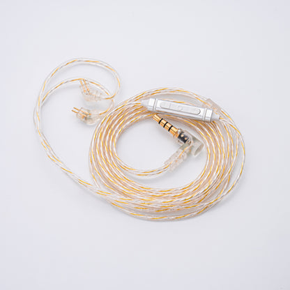YSI Transparent 0.78mm IEM Cable with Microphone | Clear Braided Audio Cable